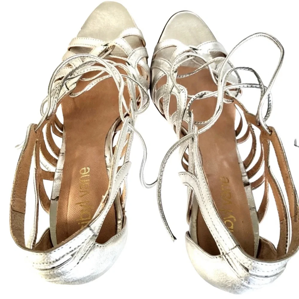 Sibyl Vane Strappy Sandals Silver Leather